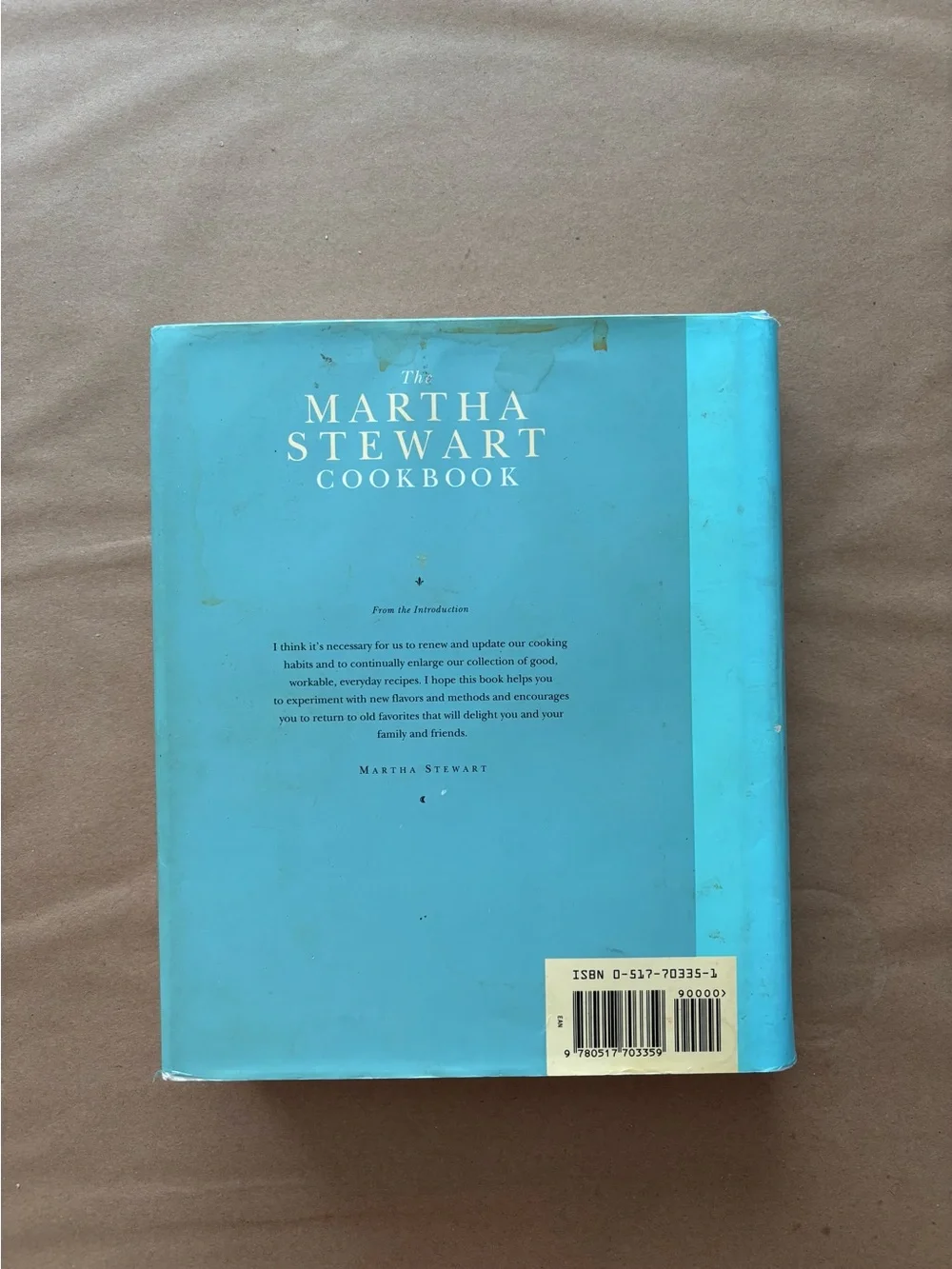 Martha Stewart Cookbook — Green Cover with Teal Spine